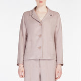 Boxy-fit linen and cotton basketweave jacket