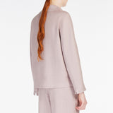 Boxy-fit linen and cotton basketweave jacket
