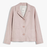 Boxy-fit linen and cotton basketweave jacket