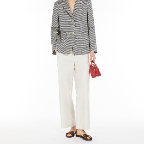 Houndstooth cotton and linen jacket