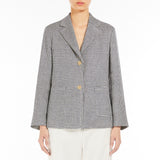 Houndstooth cotton and linen jacket