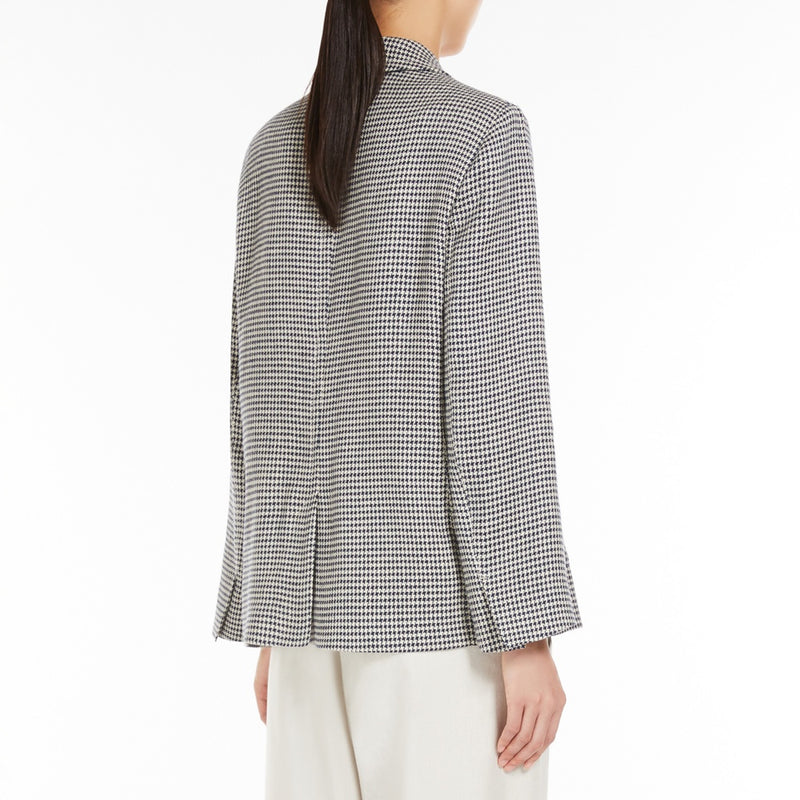 Houndstooth cotton and linen jacket