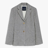 Houndstooth cotton and linen jacket