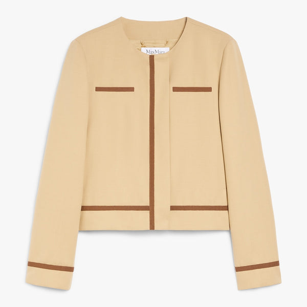 Cotton twill crew-neck jacket