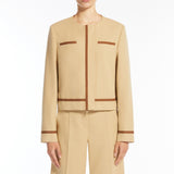 Cotton twill crew-neck jacket