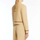 Cotton twill crew-neck jacket