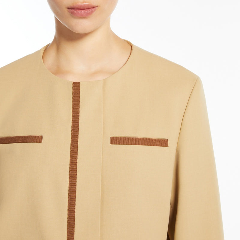 Cotton twill crew-neck jacket