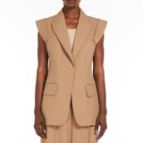Sleeveless gabardine jacket