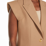 Sleeveless gabardine jacket