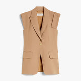 Sleeveless gabardine jacket