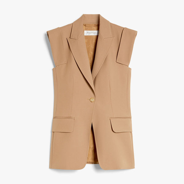 Sleeveless gabardine jacket