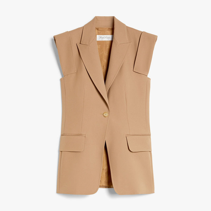 Sleeveless gabardine jacket