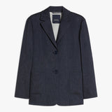 Denim-effect, single-breasted jacket