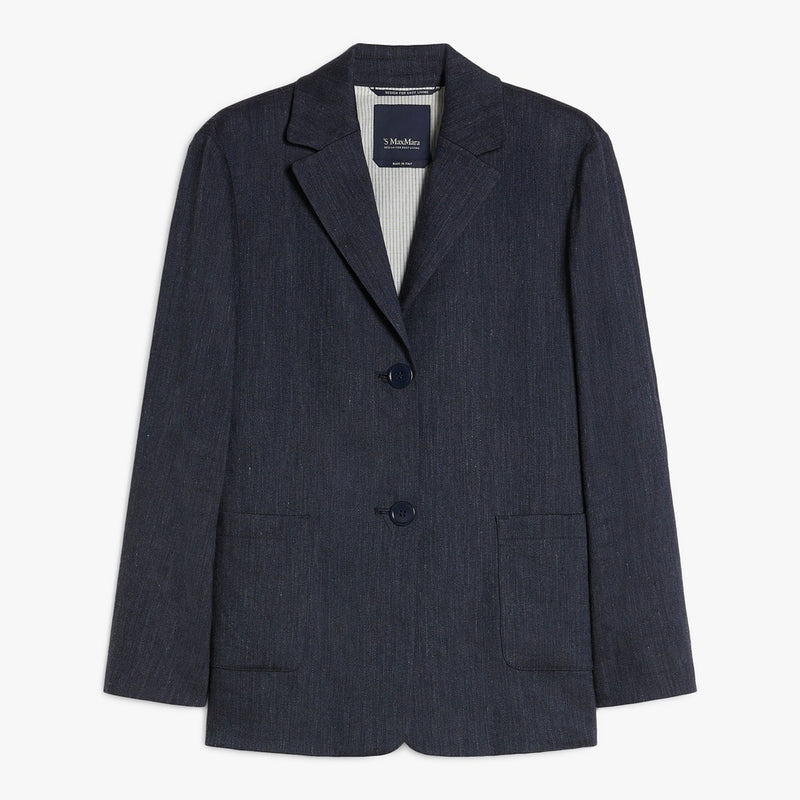 Denim-effect, single-breasted jacket