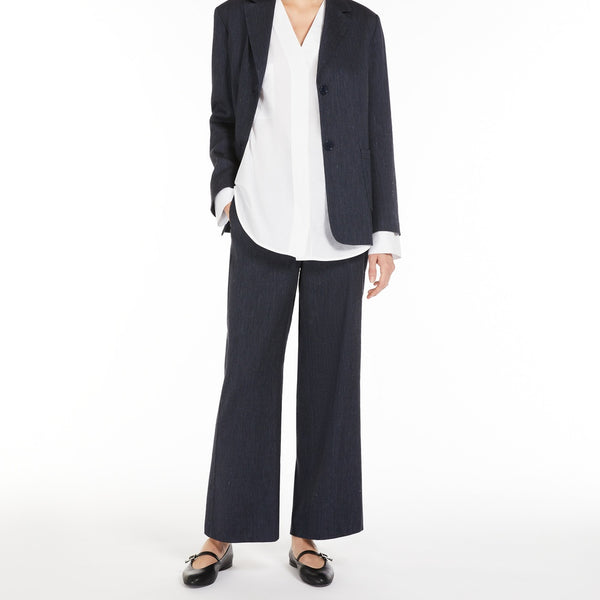 Denim-effect, single-breasted jacket