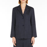 Denim-effect, single-breasted jacket