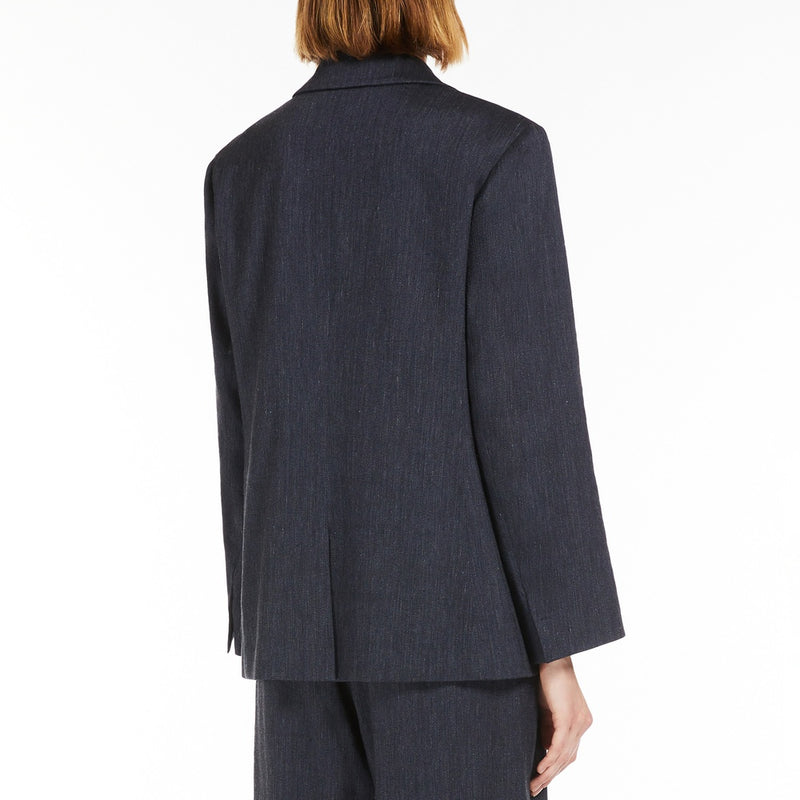 Denim-effect, single-breasted jacket
