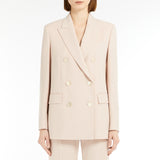 Wool satin crepe blazer