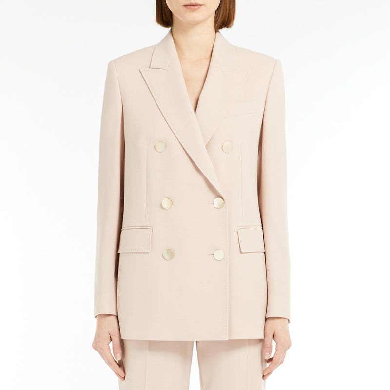 Wool satin crepe blazer