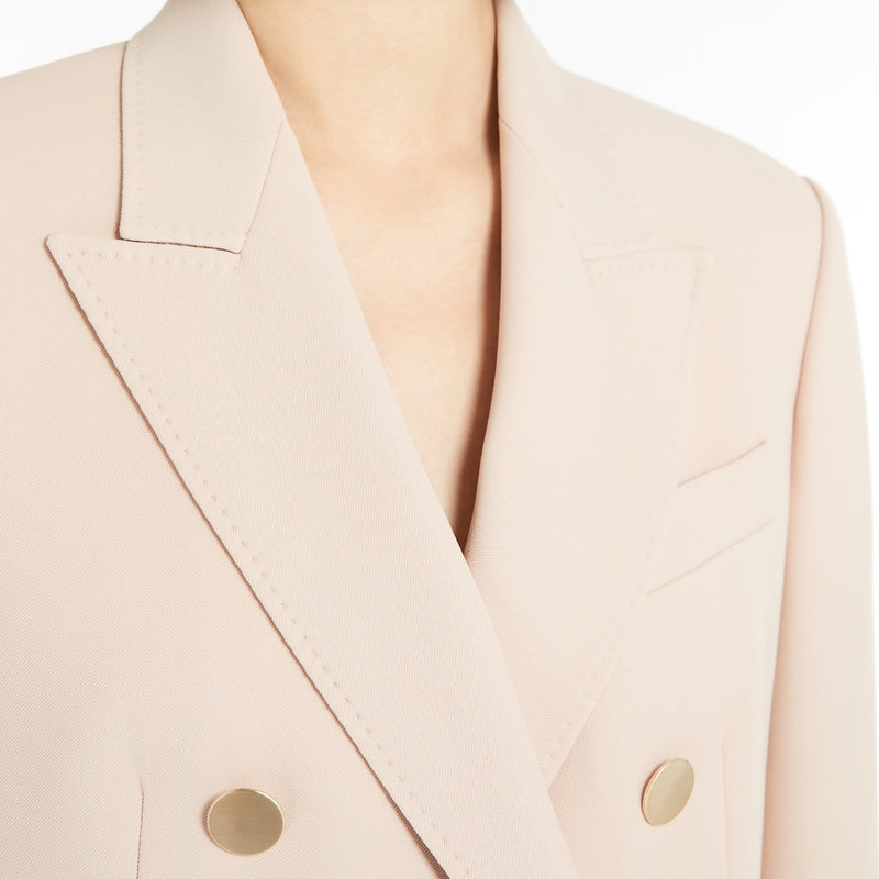 Wool satin crepe blazer