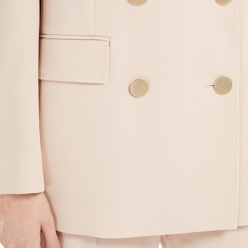 Wool satin crepe blazer