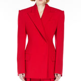 Stretch-wool double-breasted blazer