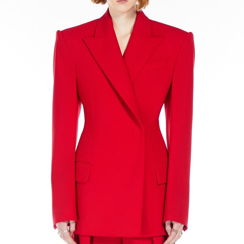 Stretch-wool double-breasted blazer
