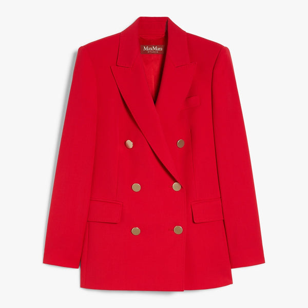 Wool satin crepe blazer