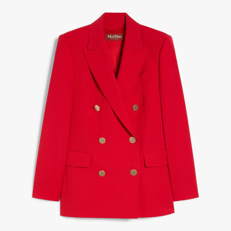 Wool satin crepe blazer