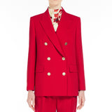 Wool satin crepe blazer