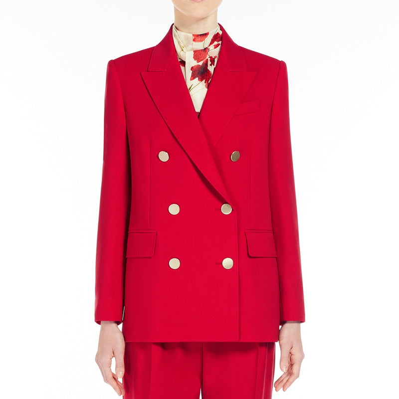 Wool satin crepe blazer