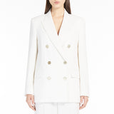 Wool satin crepe blazer