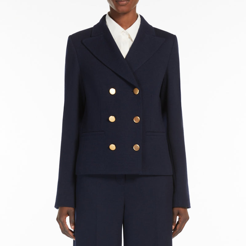 Double-breasted jersey blazer