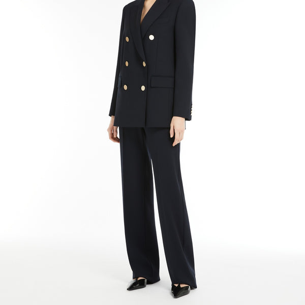 Wool satin crepe blazer