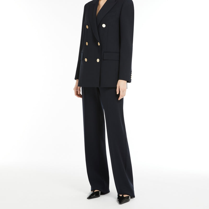 Wool satin crepe blazer