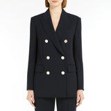 Wool satin crepe blazer