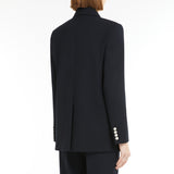 Wool satin crepe blazer