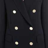 Wool satin crepe blazer