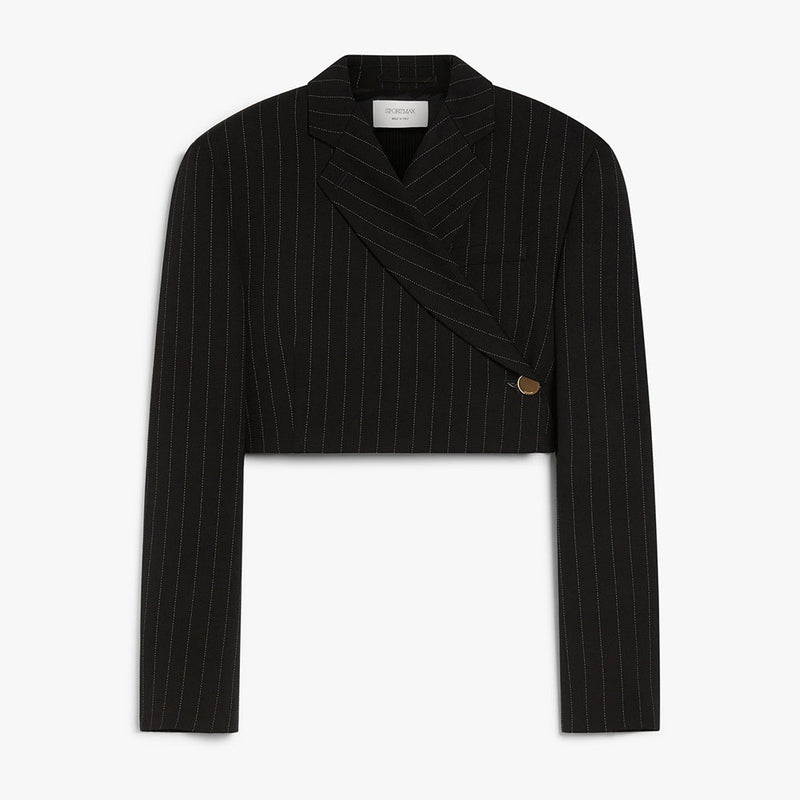Short pinstriped blazer
