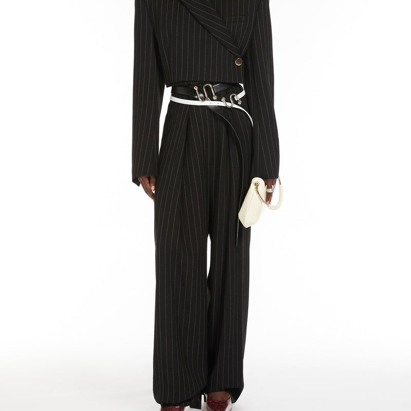 Short pinstriped blazer