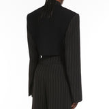Short pinstriped blazer