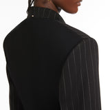 Short pinstriped blazer
