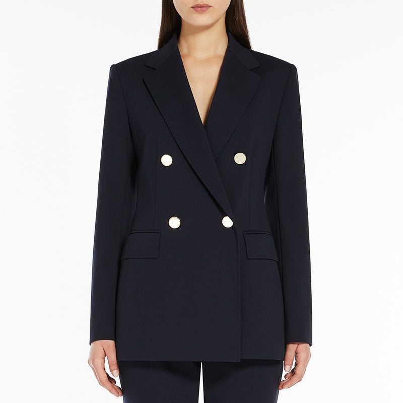 Double-breasted jersey blazer