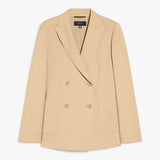 Double-breasted blazer in stretch wool canvas