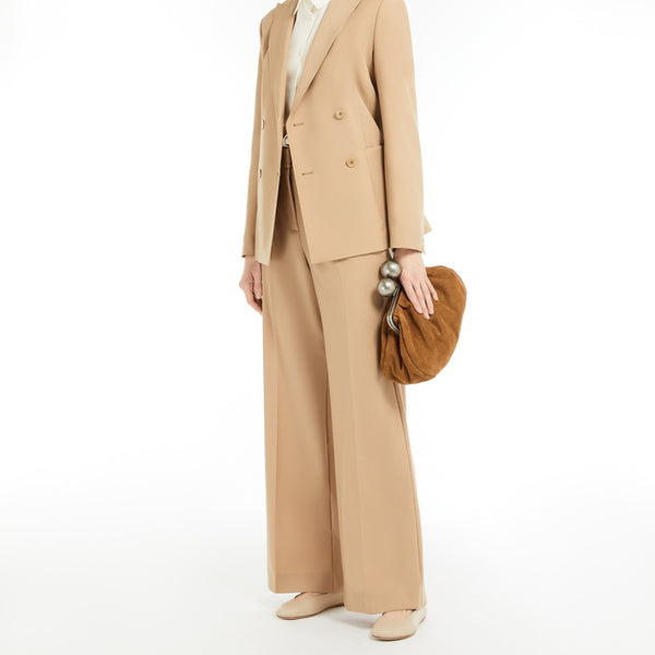 Double-breasted blazer in stretch wool canvas