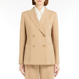 Double-breasted blazer in stretch wool canvas