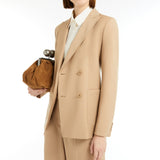 Double-breasted blazer in stretch wool canvas