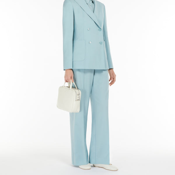 Double-breasted blazer in stretch wool canvas