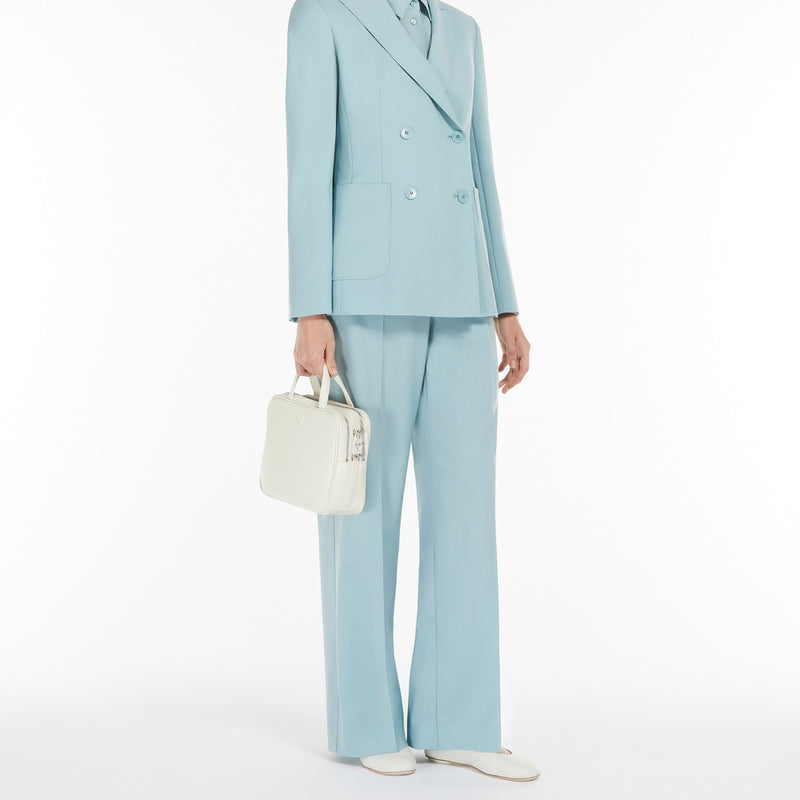 Double-breasted blazer in stretch wool canvas