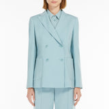 Double-breasted blazer in stretch wool canvas